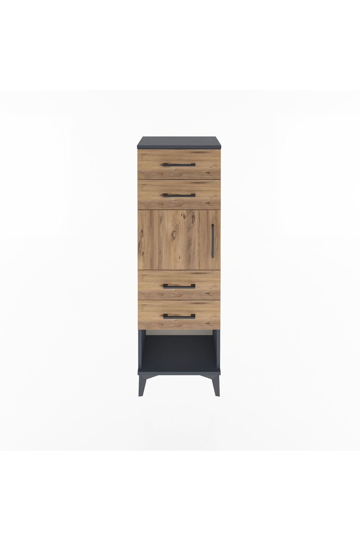 Arges Dolap Tek Raflı 4 Çekmeceli Tek Kapaklı 44x30x134 - S16M070V6A