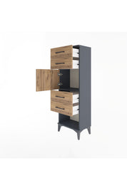 Arges Dolap Tek Raflı 4 Çekmeceli Tek Kapaklı 44x30x134 - S16M070V6A