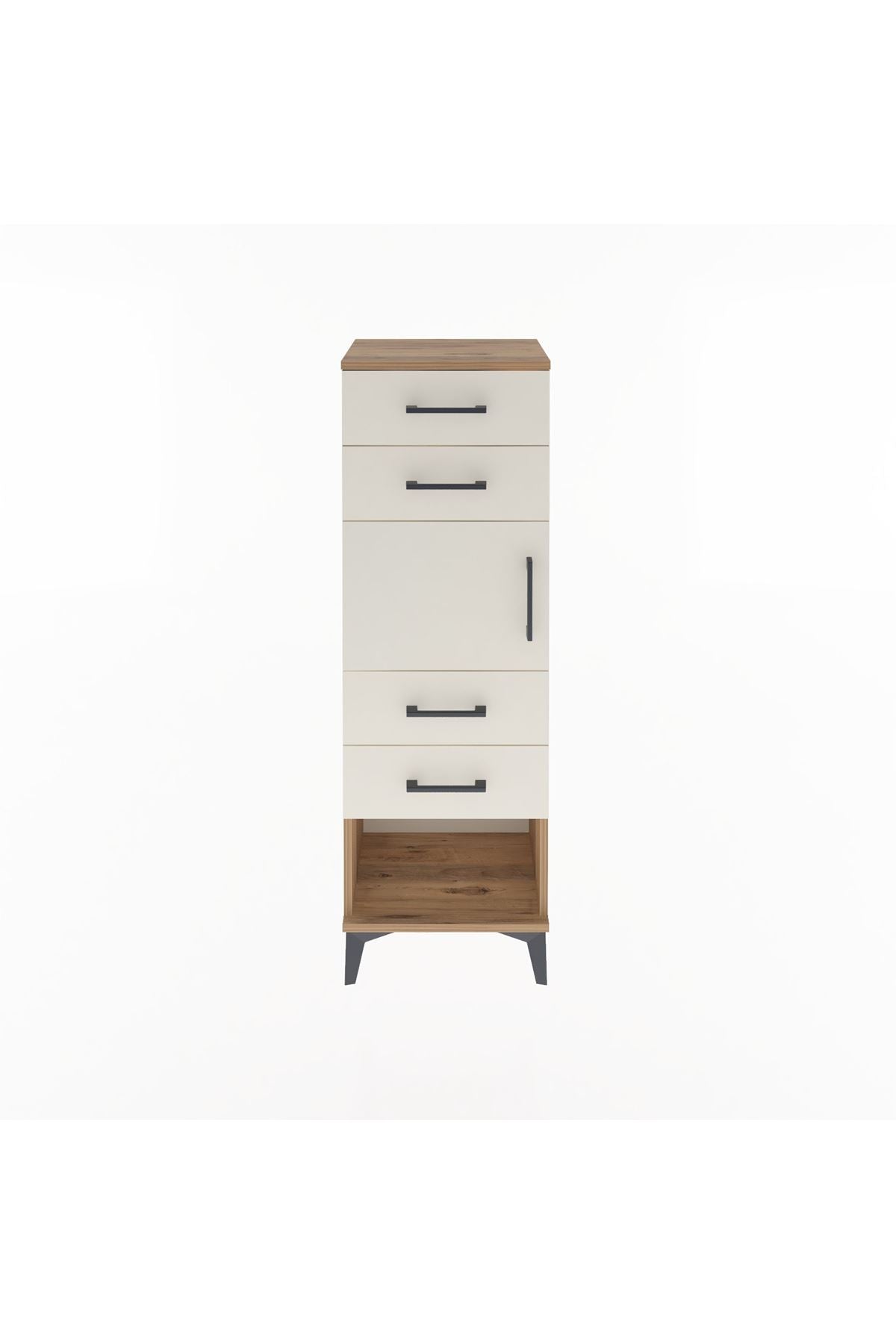 Arges Dolap Tek Raflı 4 Çekmeceli Tek Kapaklı 44x30x134 - S16M070V7A