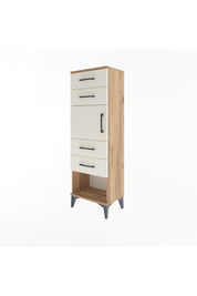 Arges Dolap Tek Raflı 4 Çekmeceli Tek Kapaklı 44x30x134 - S16M070V7A