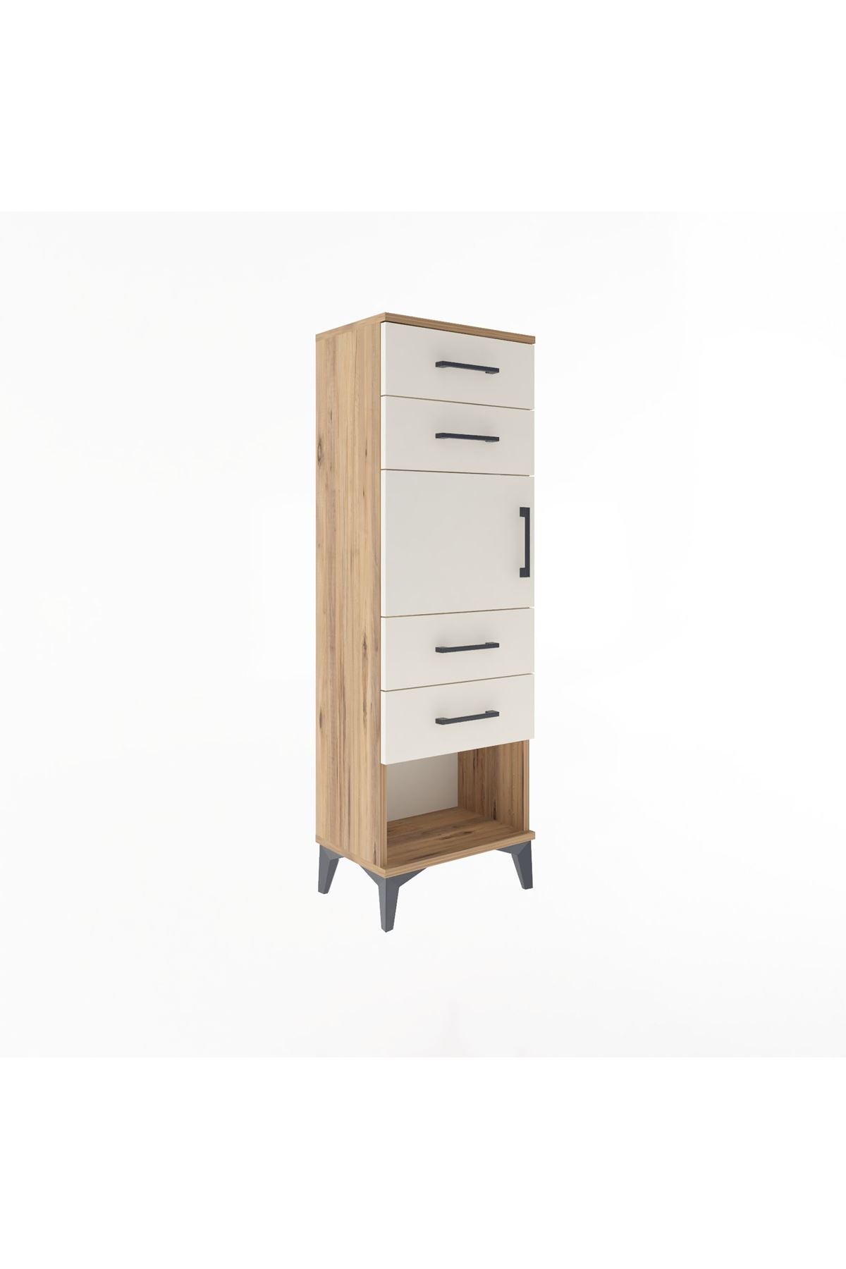 Arges Dolap Tek Raflı 4 Çekmeceli Tek Kapaklı 44x30x134 - S16M070V7A