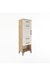 Arges Dolap Tek Raflı 4 Çekmeceli Tek Kapaklı 44x30x134 - S16M070V7A