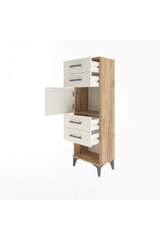 Arges Dolap Tek Raflı 4 Çekmeceli Tek Kapaklı 44x30x134 - S16M070V7A