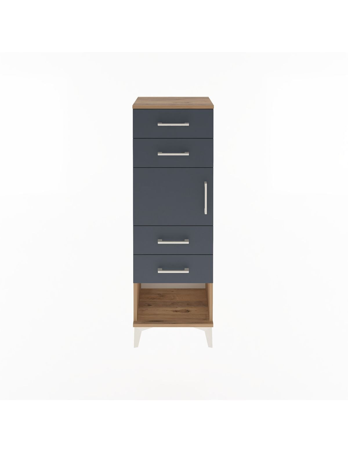 Arges Dolap Tek Raflı 4 Çekmeceli Tek Kapaklı 44x30x134 - S16M070V8A