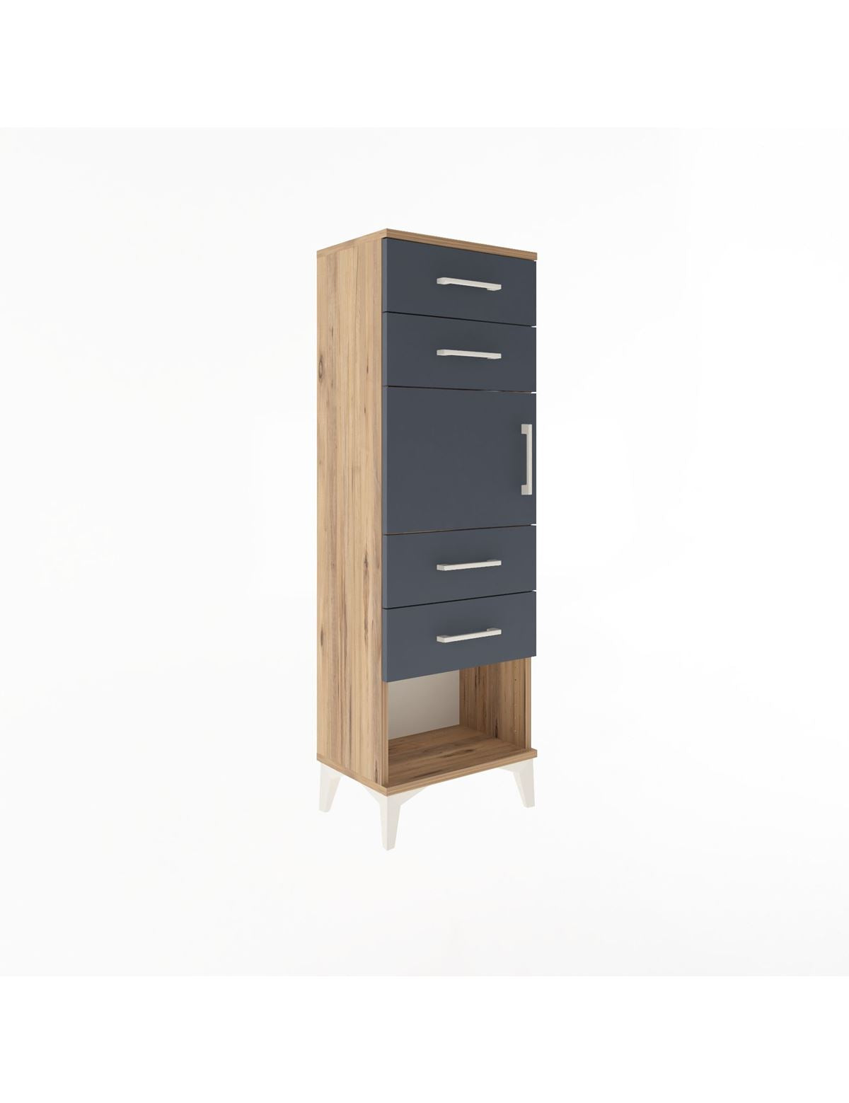 Arges Dolap Tek Raflı 4 Çekmeceli Tek Kapaklı 44x30x134 - S16M070V8A