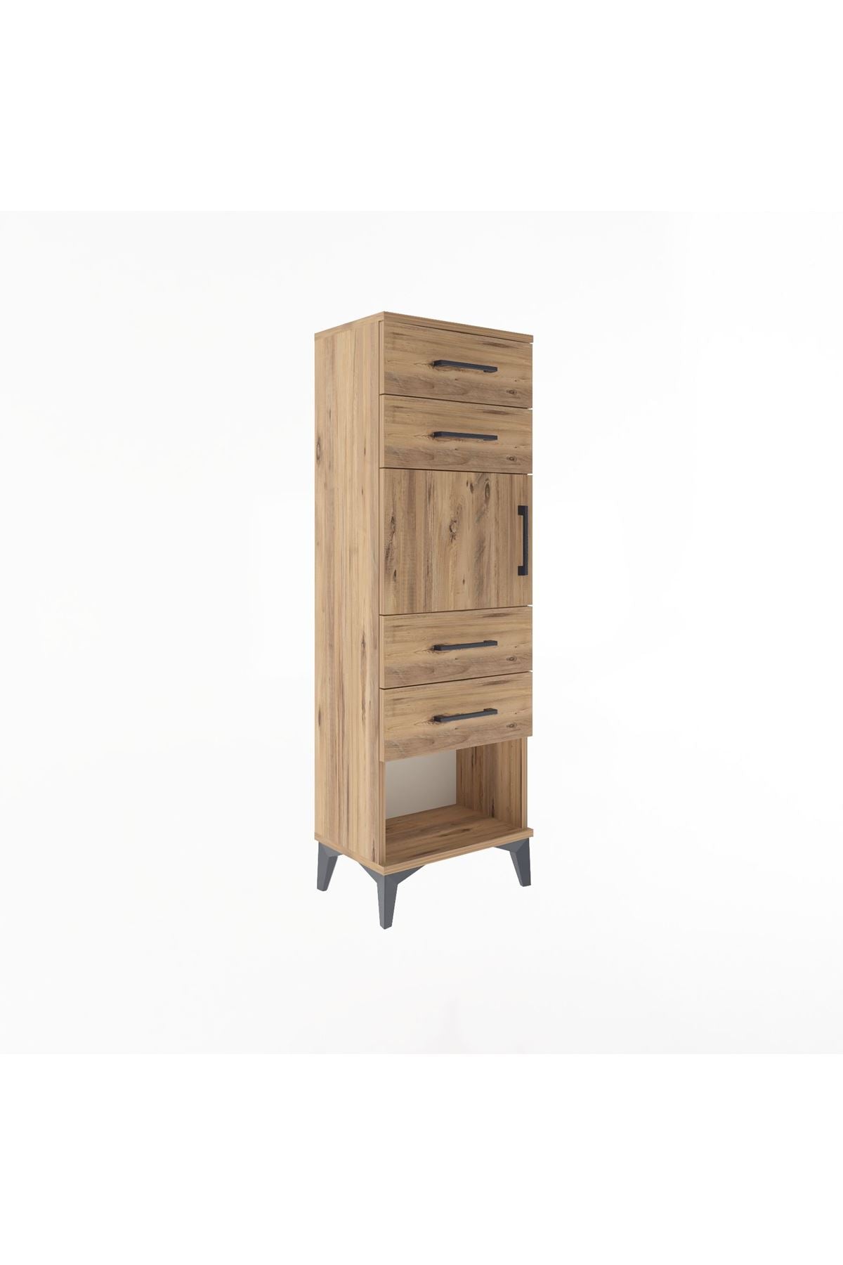 Arges Dolap Tek Raflı 4 Çekmeceli Tek Kapaklı 44x30x134 - S16M070V9A