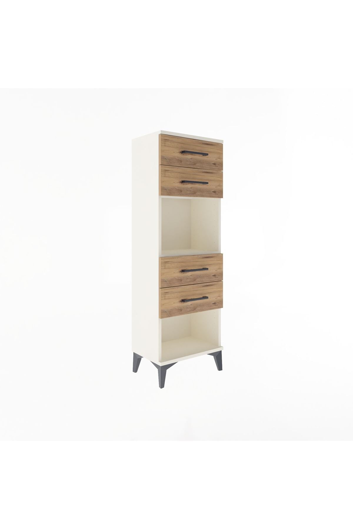Arges Dolap Tek Raflı 4 Çekmeceli 44x30x134 - S16M071V3A