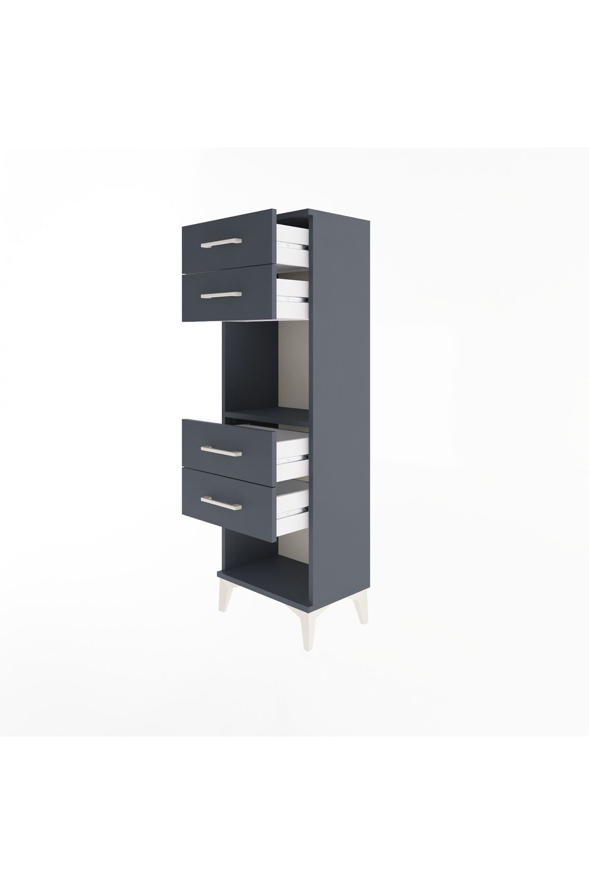 Arges Dolap Tek Raflı 4 Çekmeceli 44x30x134 - S16M071V5A