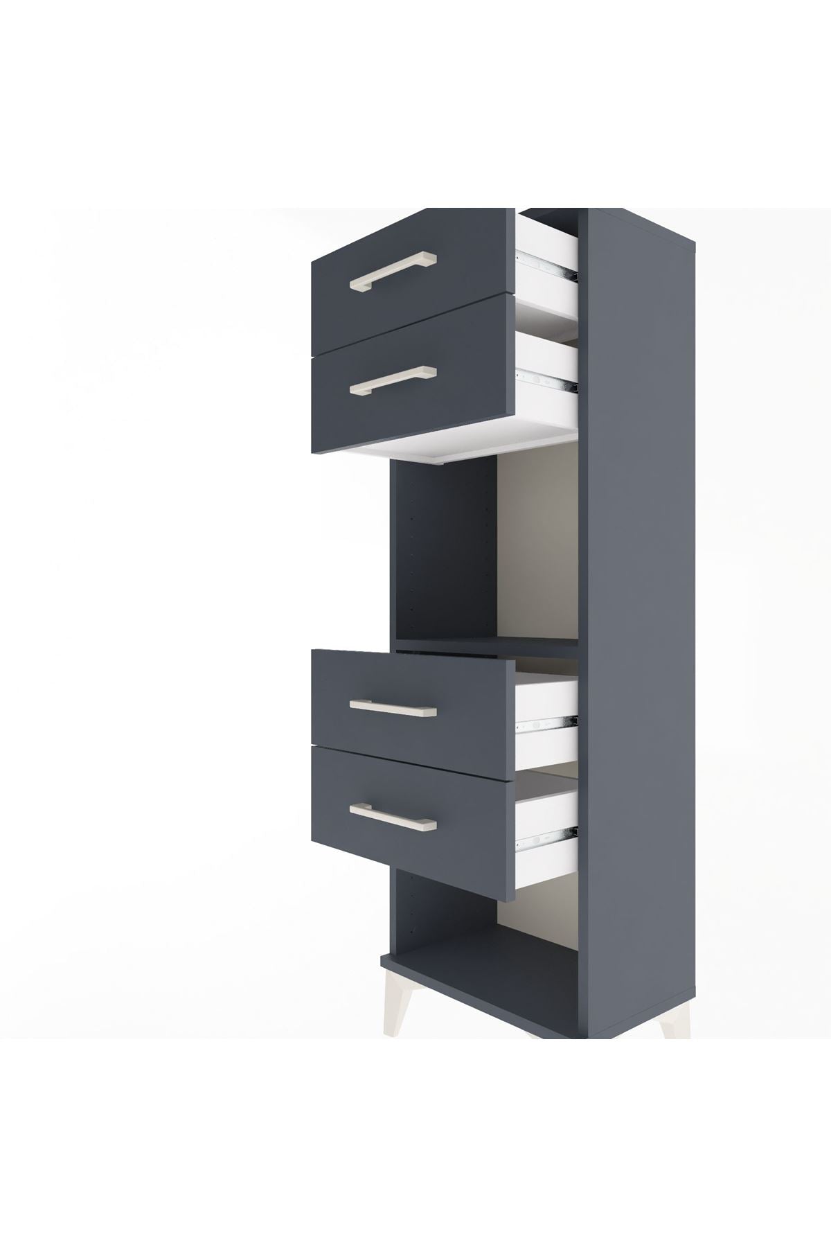 Arges Dolap Tek Raflı 4 Çekmeceli 44x30x134 - S16M071V5A