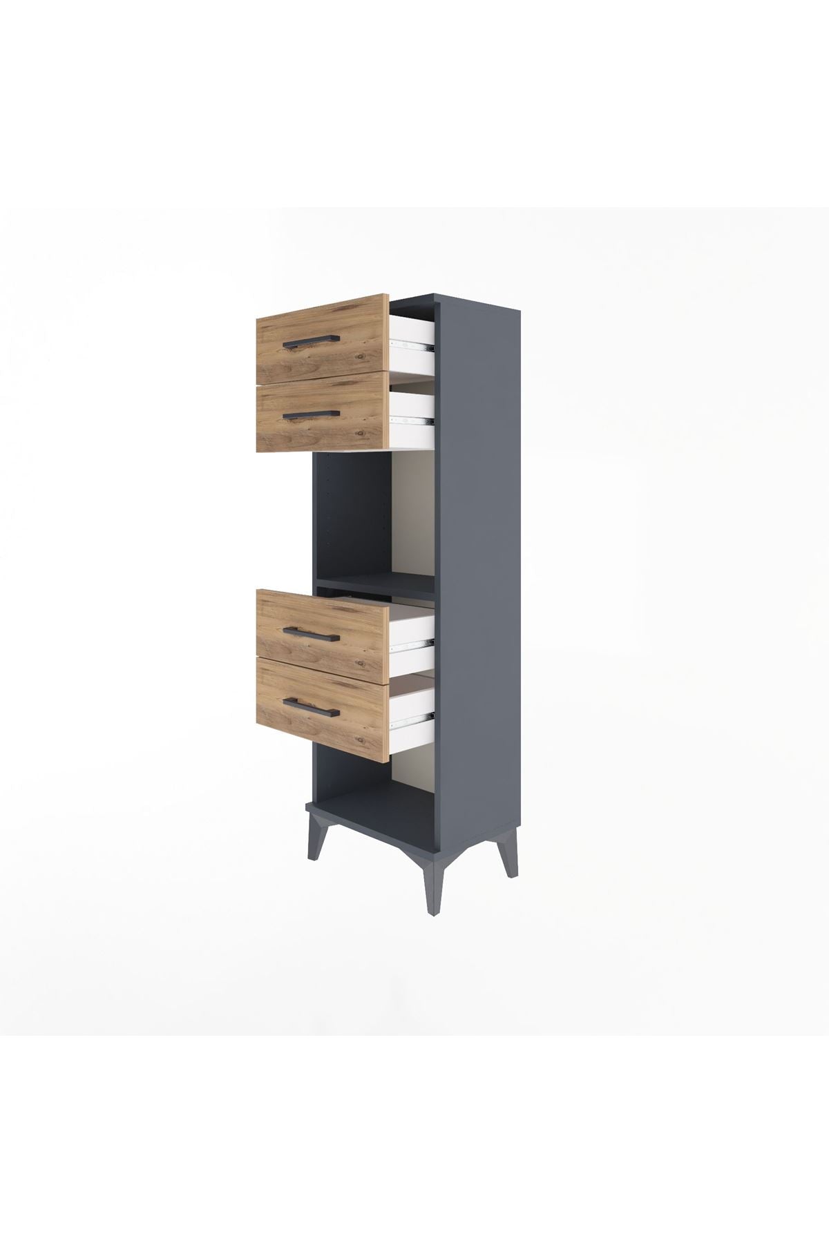 Arges Dolap Tek Raflı 4 Çekmeceli 44x30x134 - S16M071V6A
