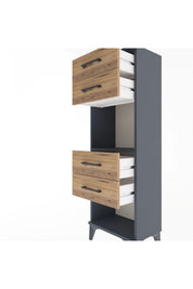 Arges Dolap Tek Raflı 4 Çekmeceli 44x30x134 - S16M071V6A