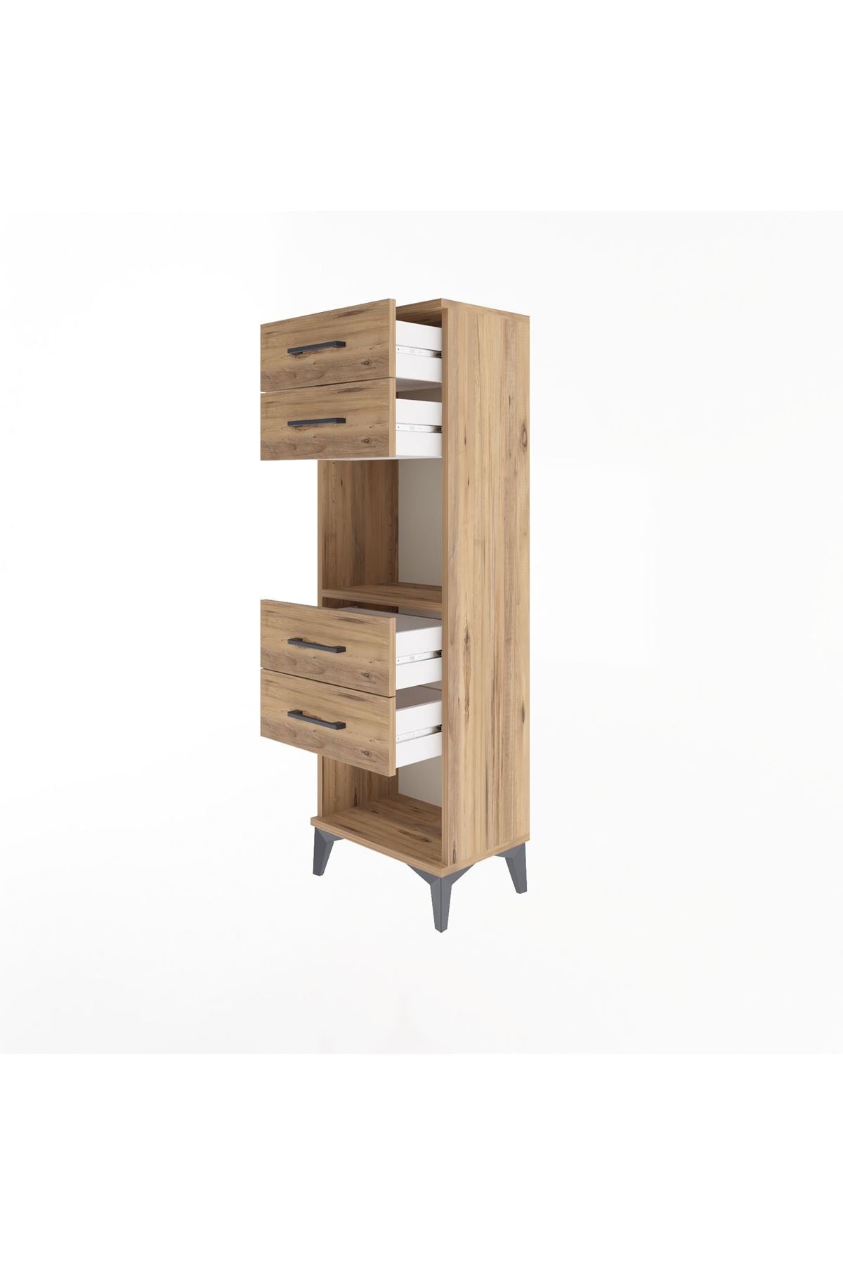 Arges Dolap Tek Raflı 4 Çekmeceli 44x30x134 - S16M071V9A