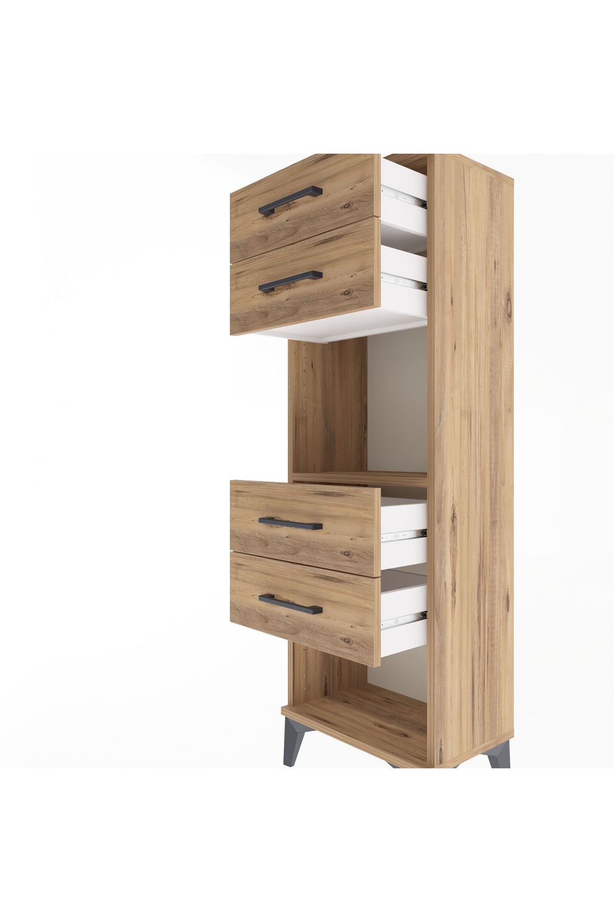 Arges Dolap Tek Raflı 4 Çekmeceli 44x30x134 - S16M071V9A