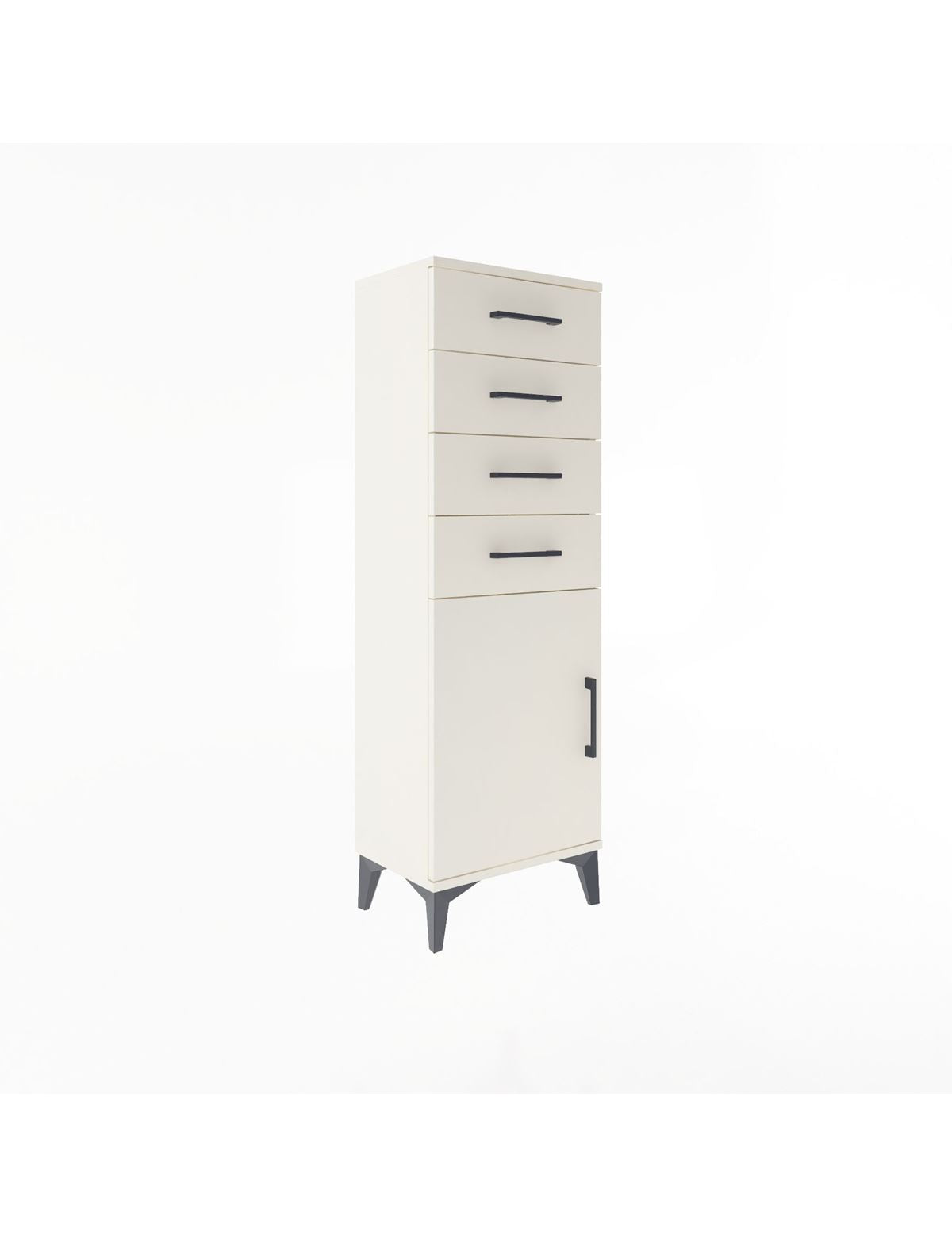 Arges Dolap Tek Raflı 4 Çekmeceli Tek Kapaklı 44x30x134 - S16M072V1A