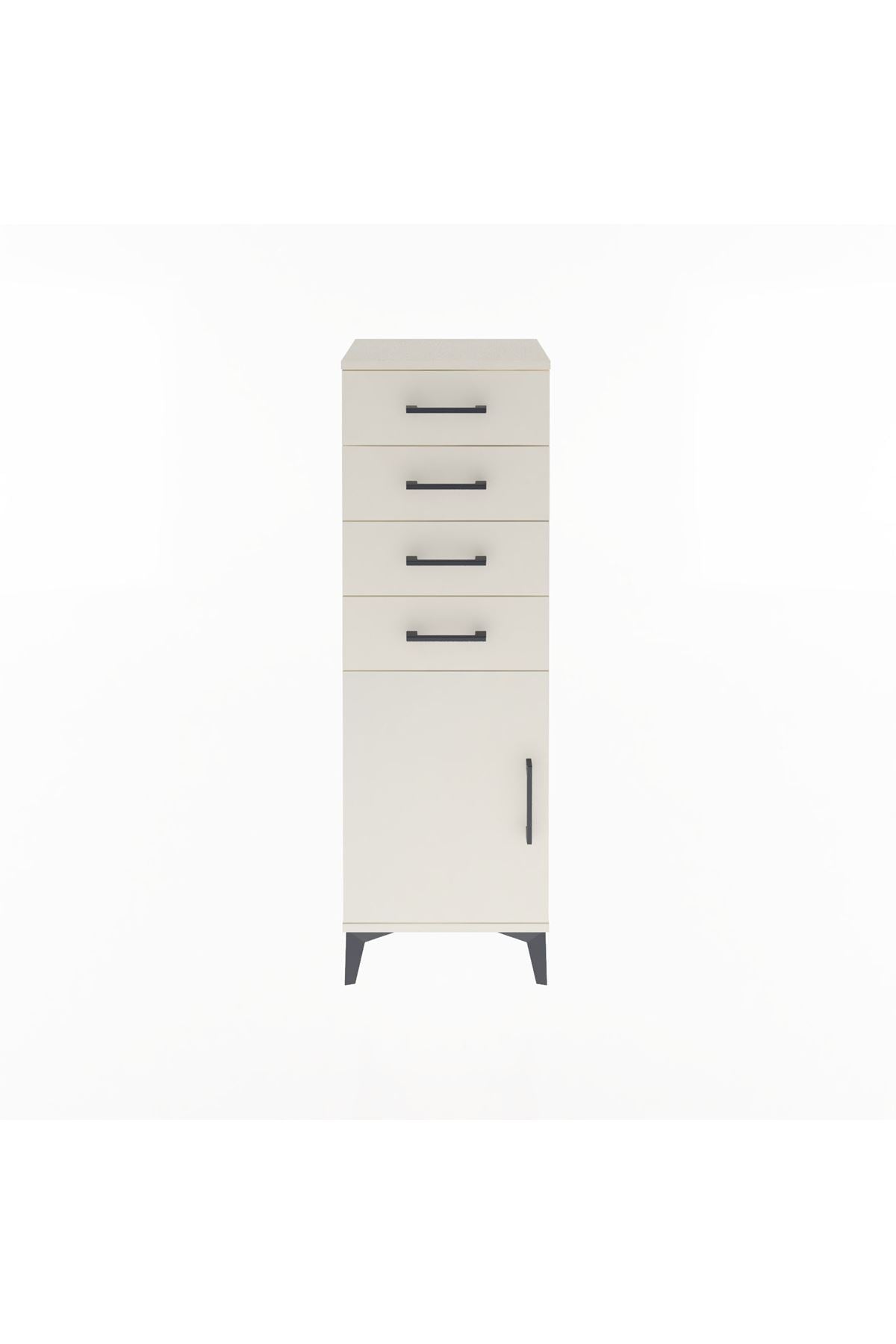 Arges Dolap Tek Raflı 4 Çekmeceli Tek Kapaklı 44x30x134 - S16M072V1A