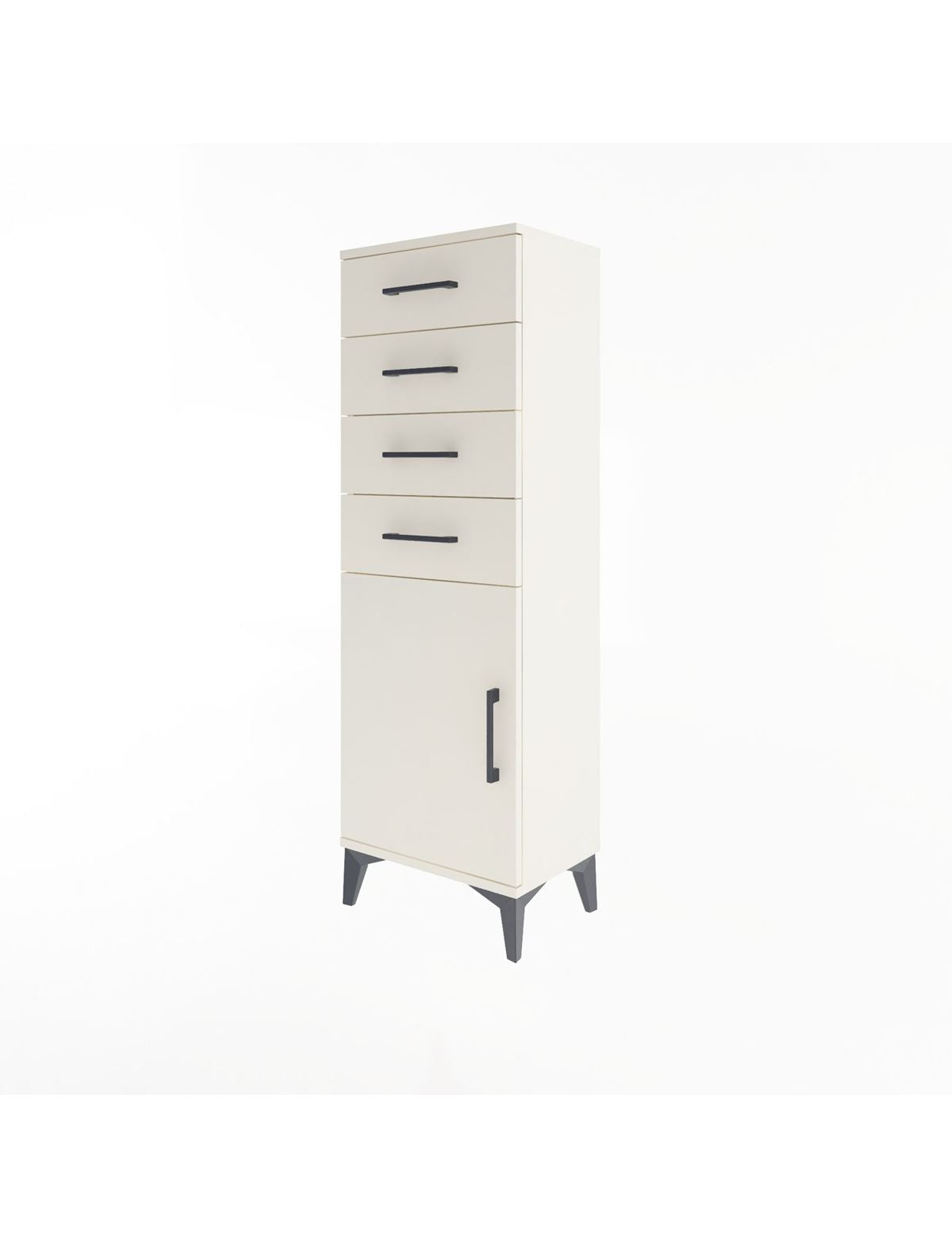 Arges Dolap Tek Raflı 4 Çekmeceli Tek Kapaklı 44x30x134 - S16M072V1A