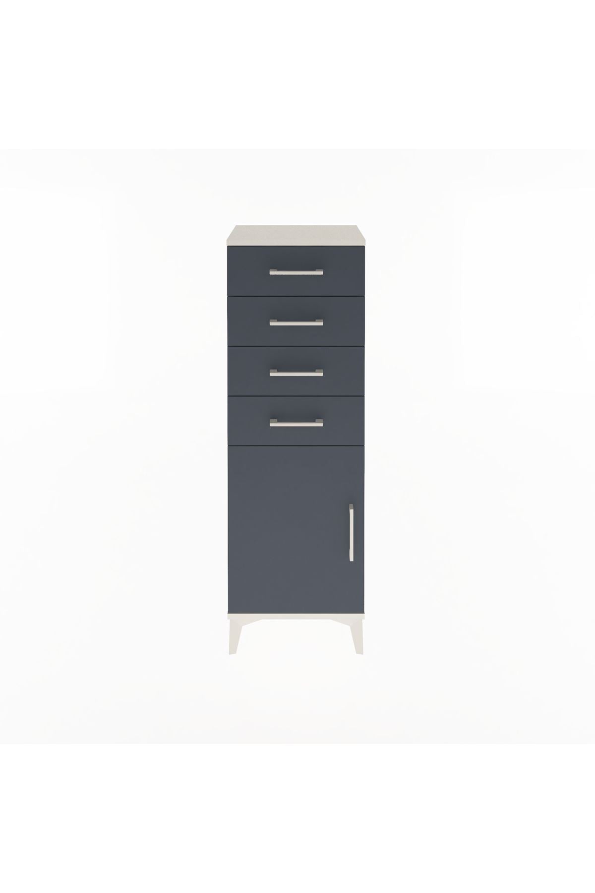 Arges Dolap Tek Raflı 4 Çekmeceli Tek Kapaklı 44x30x134 - S16M072V2A