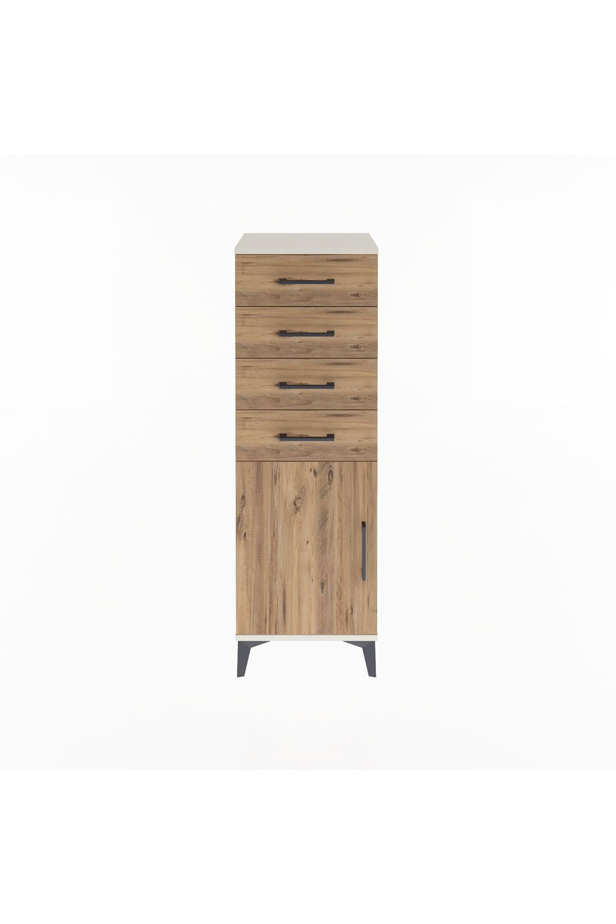 Arges Dolap Tek Raflı 4 Çekmeceli Tek Kapaklı 44x30x134 - S16M072V3A