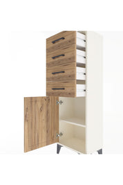 Arges Dolap Tek Raflı 4 Çekmeceli Tek Kapaklı 44x30x134 - S16M072V3A