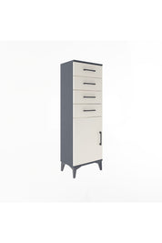 Arges Dolap Tek Raflı 4 Çekmeceli Tek Kapaklı 44x30x134 - S16M072V4A