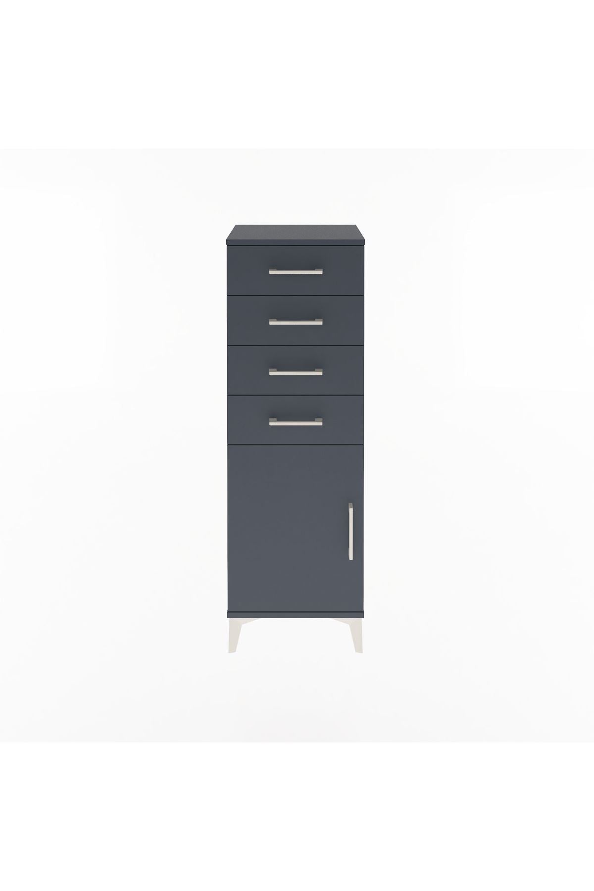 Arges Dolap Tek Raflı 4 Çekmeceli Tek Kapaklı 44x30x134 - S16M072V5A