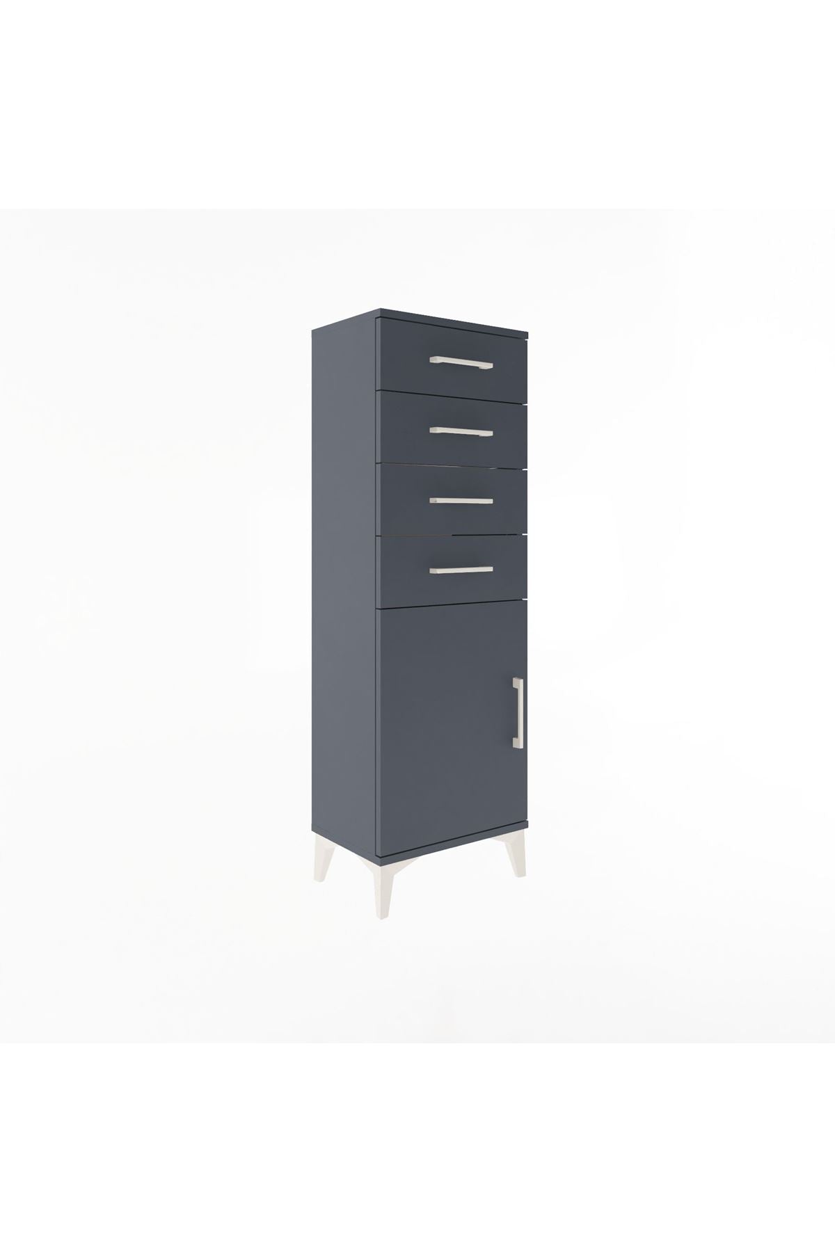 Arges Dolap Tek Raflı 4 Çekmeceli Tek Kapaklı 44x30x134 - S16M072V5A