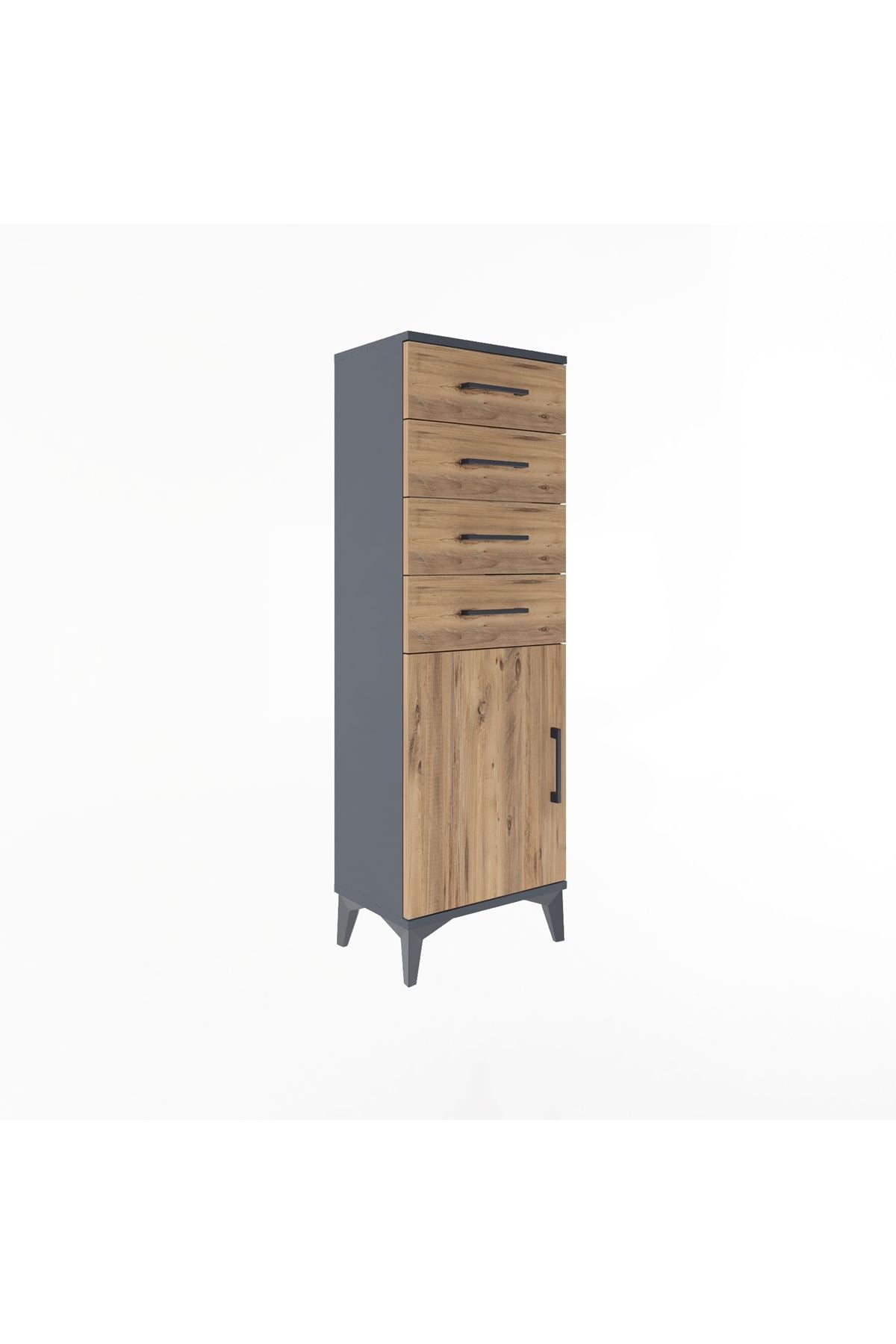 Arges Dolap Tek Raflı 4 Çekmeceli Tek Kapaklı 44x30x134 - S16M072V6A