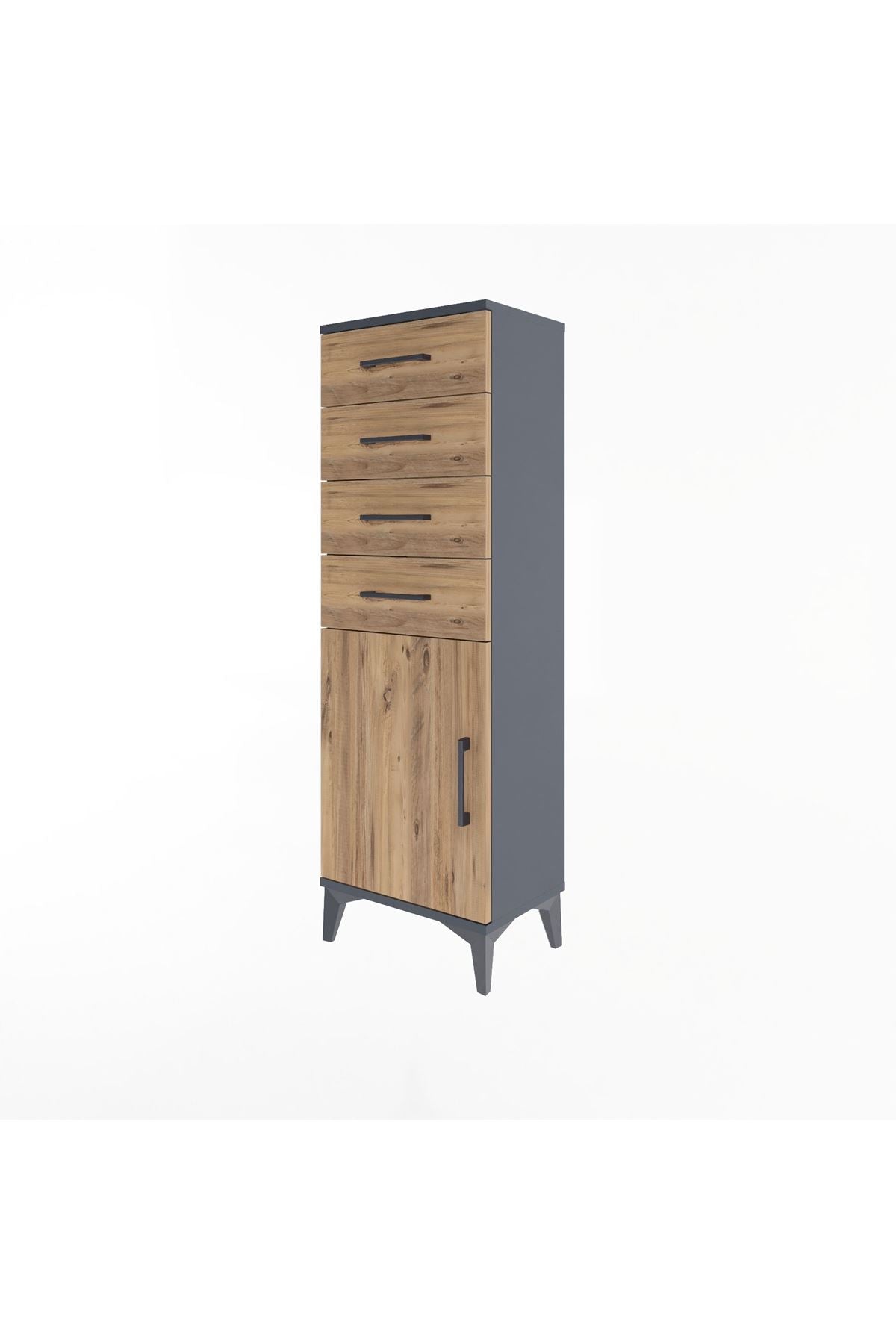 Arges Dolap Tek Raflı 4 Çekmeceli Tek Kapaklı 44x30x134 - S16M072V6A