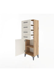 Arges Dolap Tek Raflı 4 Çekmeceli Tek Kapaklı 44x30x134 - S16M072V7A