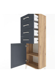 Arges Dolap Tek Raflı 4 Çekmeceli Tek Kapaklı 44x30x134 - S16M072V8A