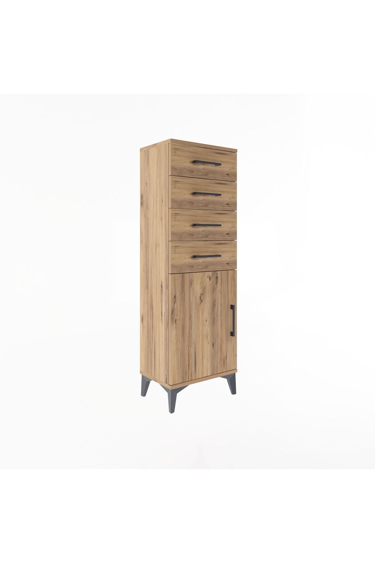 Arges Dolap Tek Raflı 4 Çekmeceli Tek Kapaklı 44x30x134 - S16M072V9A