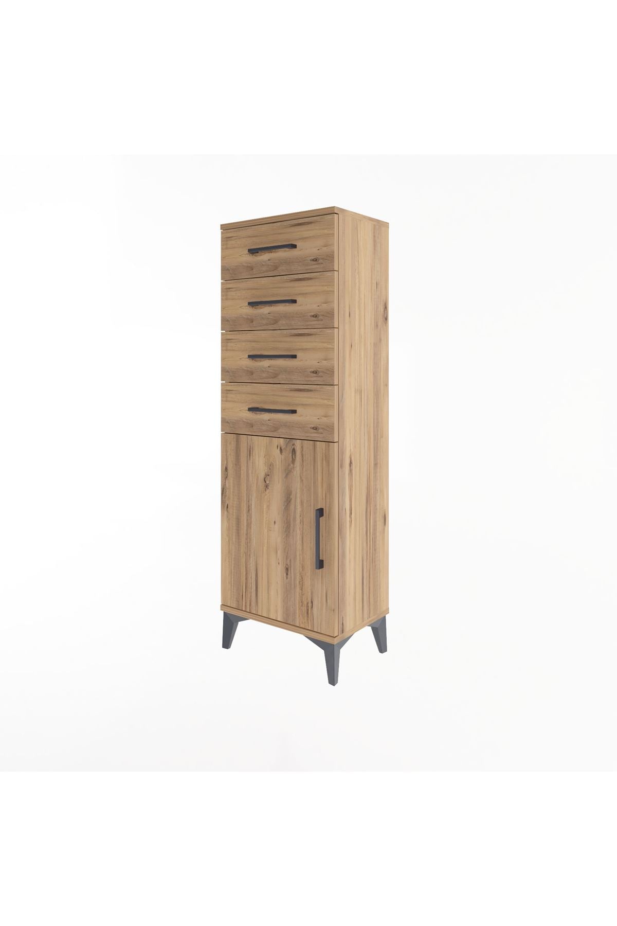 Arges Dolap Tek Raflı 4 Çekmeceli Tek Kapaklı 44x30x134 - S16M072V9A