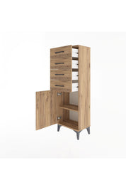 Arges Dolap Tek Raflı 4 Çekmeceli Tek Kapaklı 44x30x134 - S16M072V9A