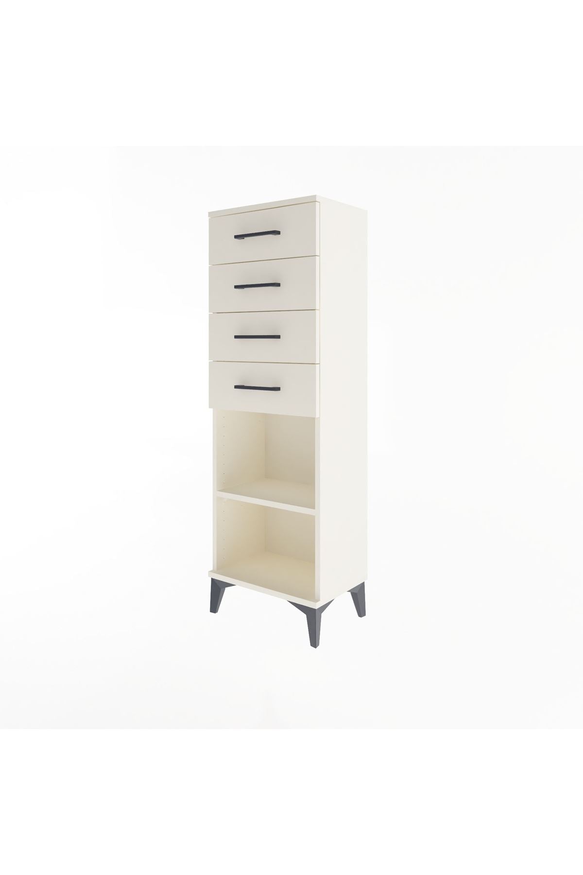 Arges Dolap Tek Raflı 4 Çekmeceli 44x30x134 - S16M073V1A