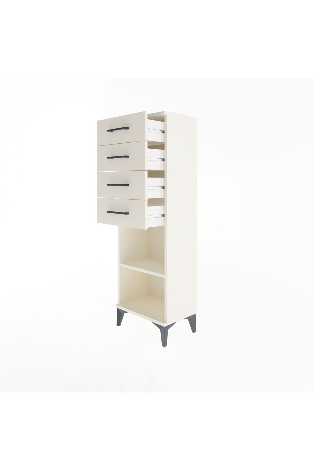 Arges Dolap Tek Raflı 4 Çekmeceli 44x30x134 - S16M073V1A