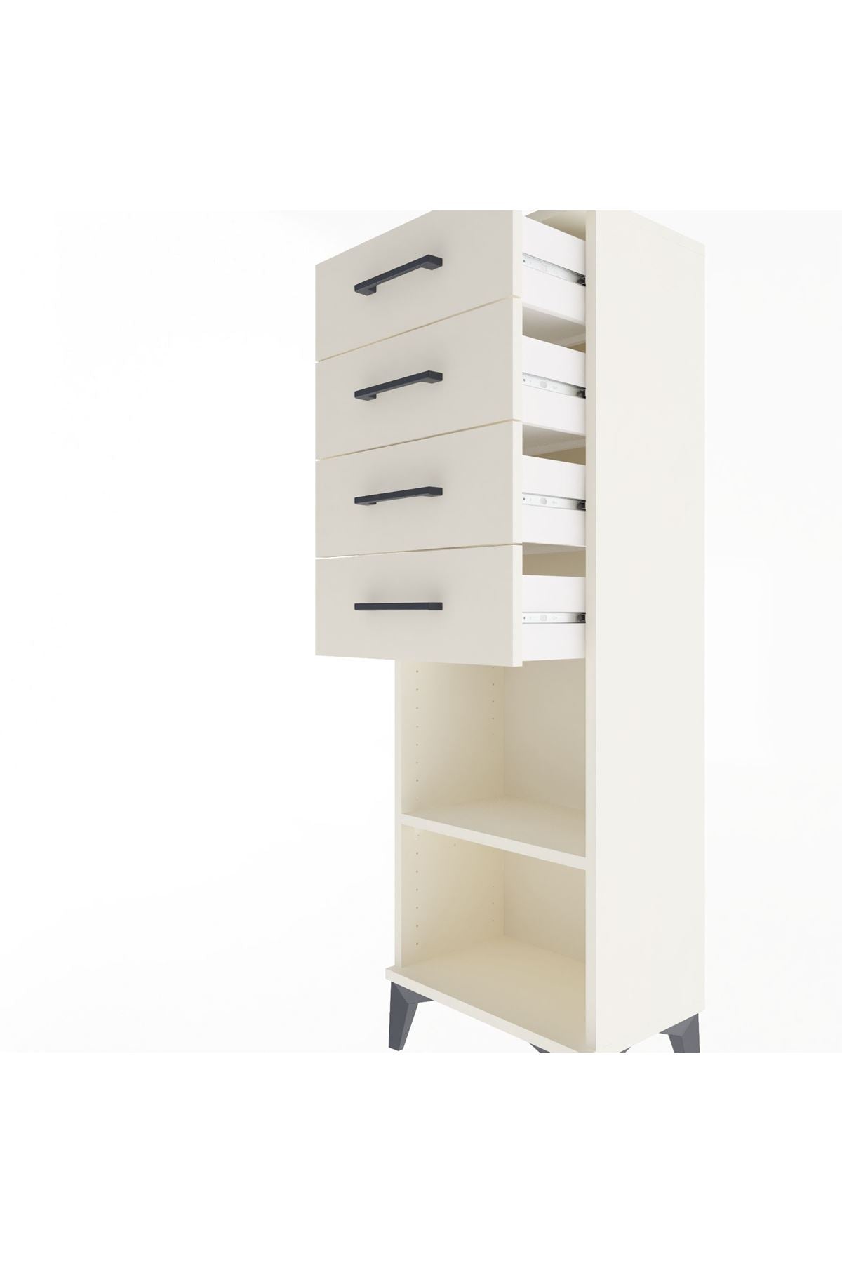 Arges Dolap Tek Raflı 4 Çekmeceli 44x30x134 - S16M073V1A