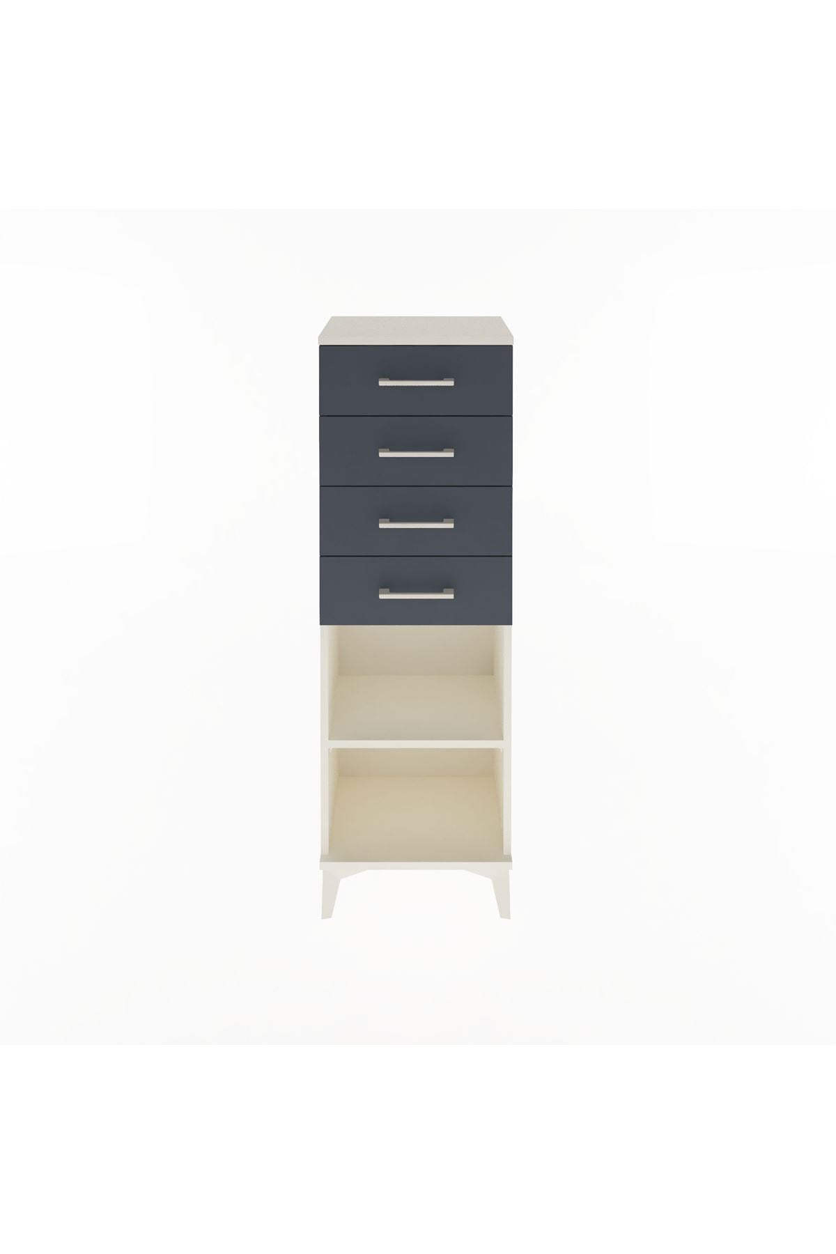 Arges Dolap Tek Raflı 4 Çekmeceli 44x30x134 - S16M073V2A