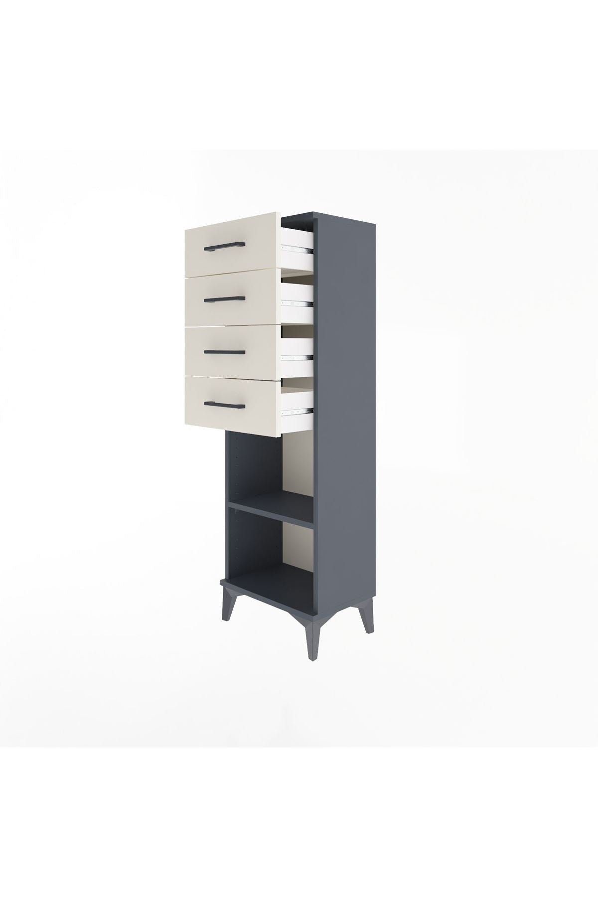 Arges Dolap Tek Raflı 4 Çekmeceli 44x30x134 - S16M073V4A