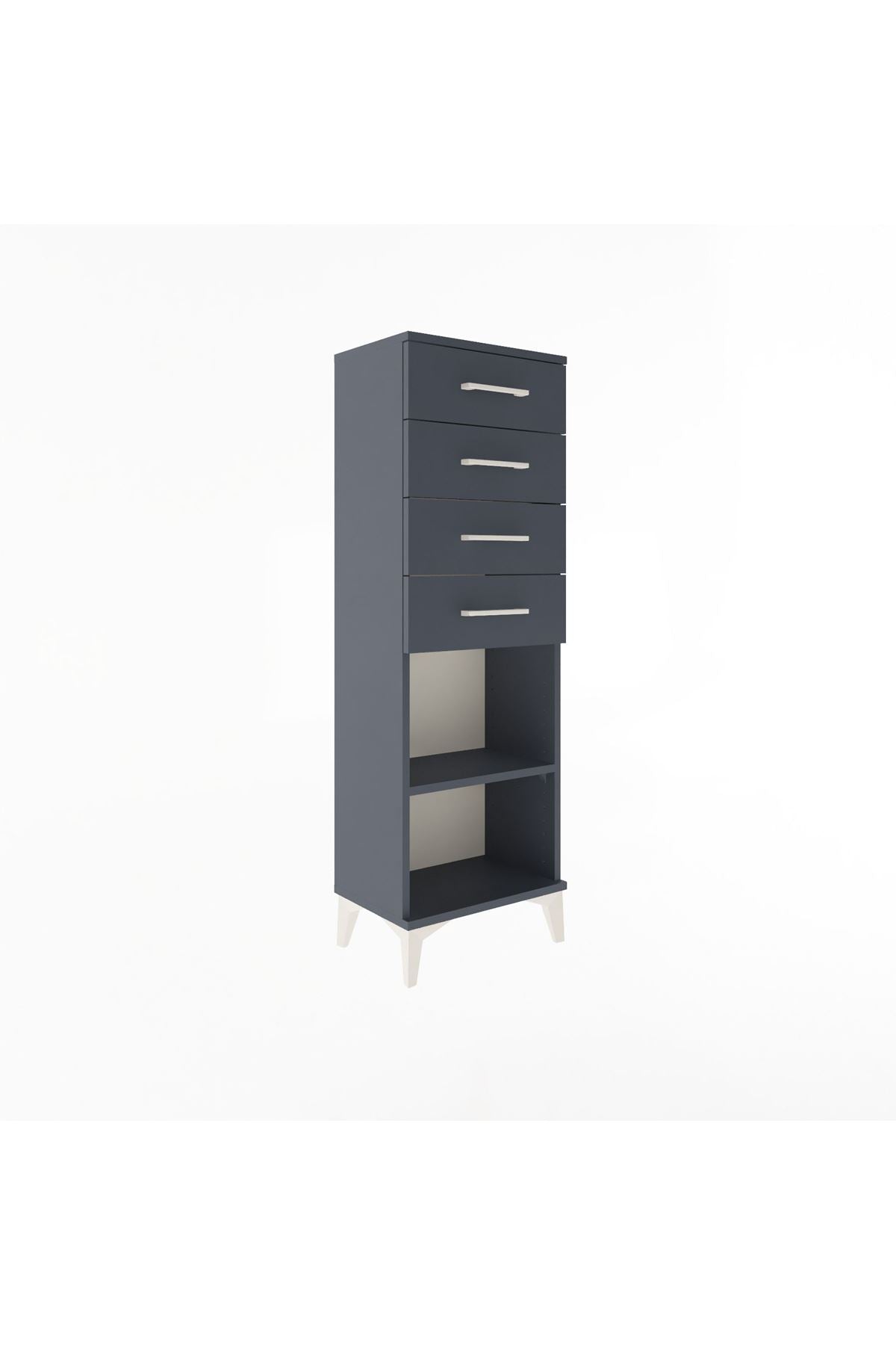 Arges Dolap Tek Raflı 4 Çekmeceli 44x30x134 - S16M073V5A