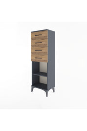Arges Dolap Tek Raflı 4 Çekmeceli 44x30x134 - S16M073V6A