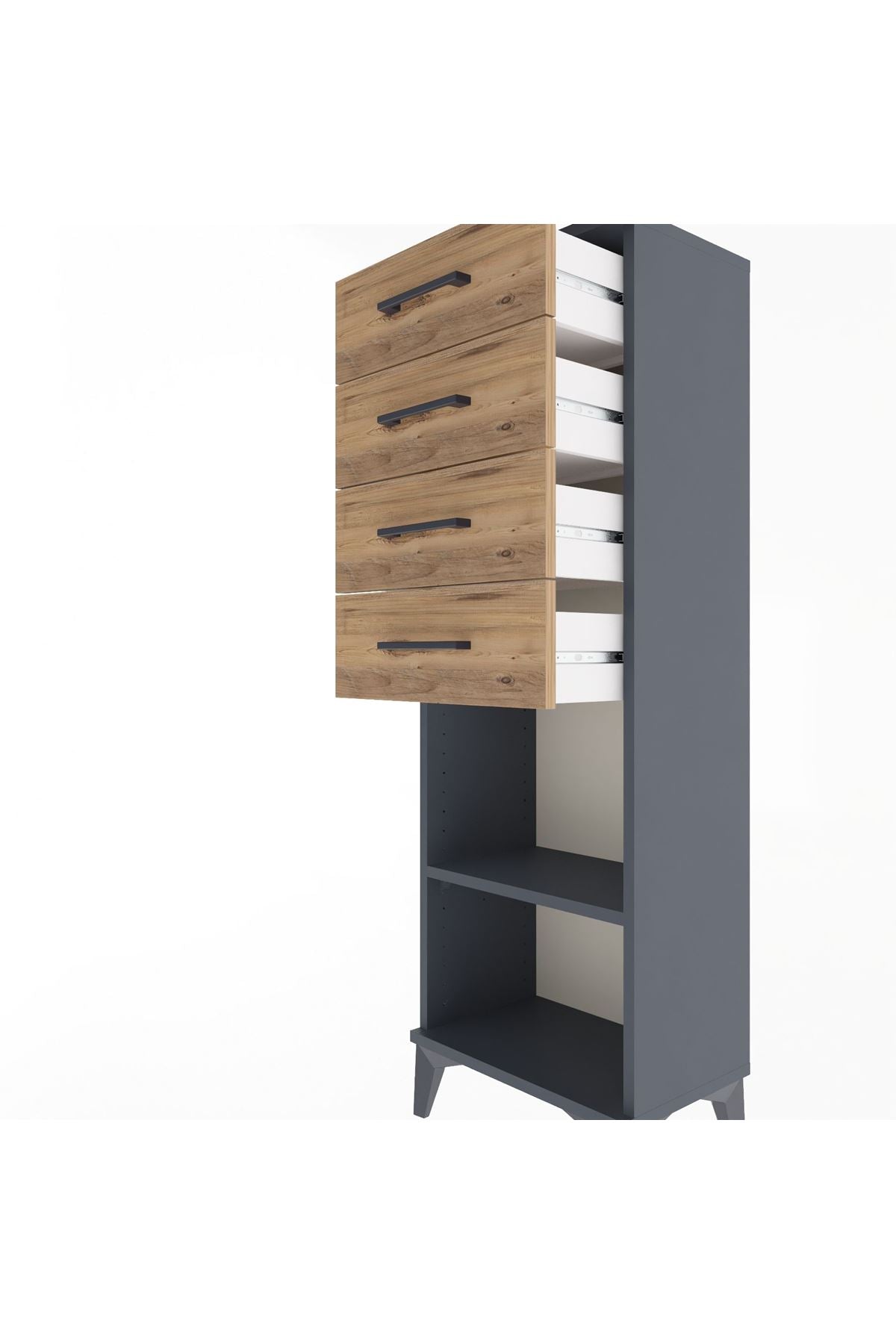 Arges Dolap Tek Raflı 4 Çekmeceli 44x30x134 - S16M073V6A