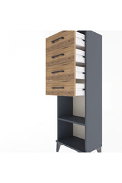 Arges Dolap Tek Raflı 4 Çekmeceli 44x30x134 - S16M073V6A