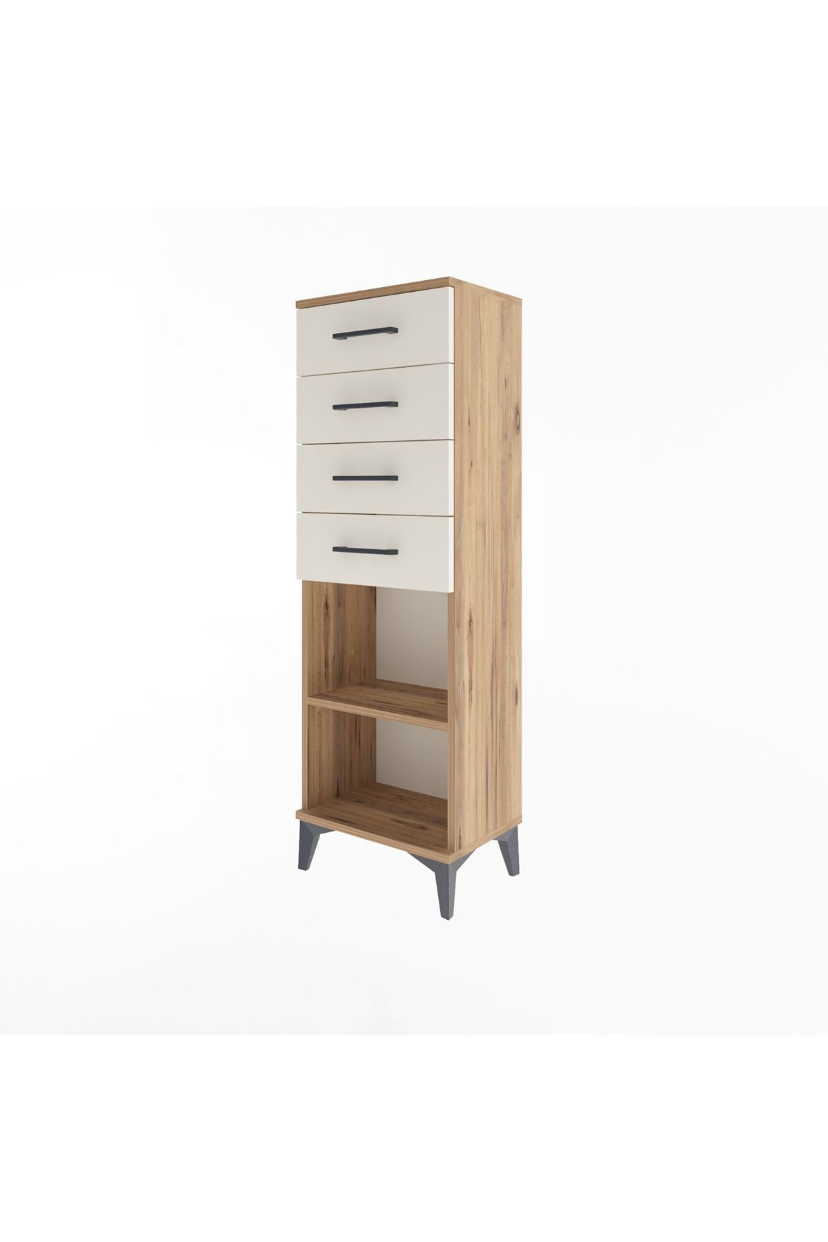 Arges Dolap Tek Raflı 4 Çekmeceli 44x30x134 - S16M073V7A