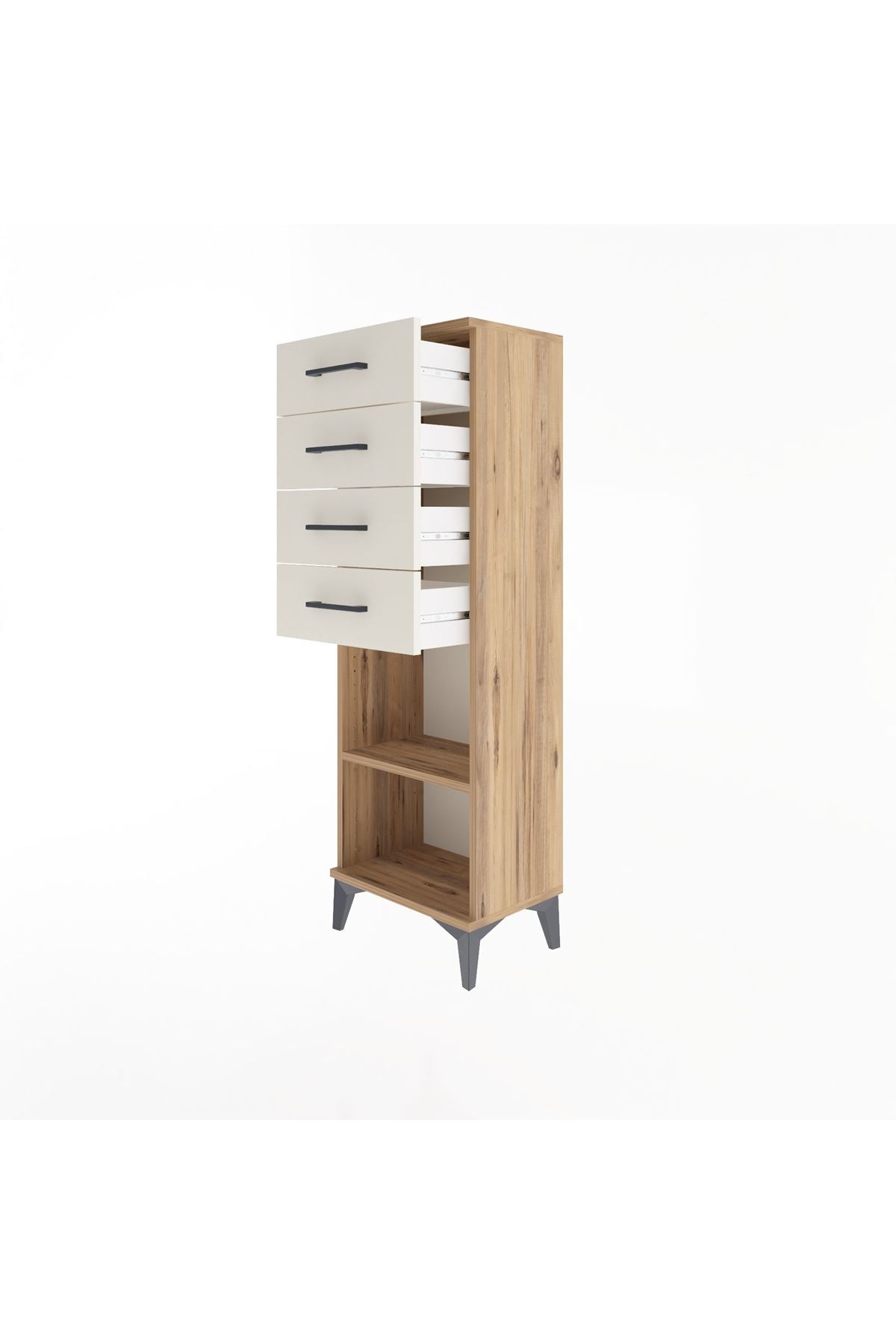 Arges Dolap Tek Raflı 4 Çekmeceli 44x30x134 - S16M073V7A