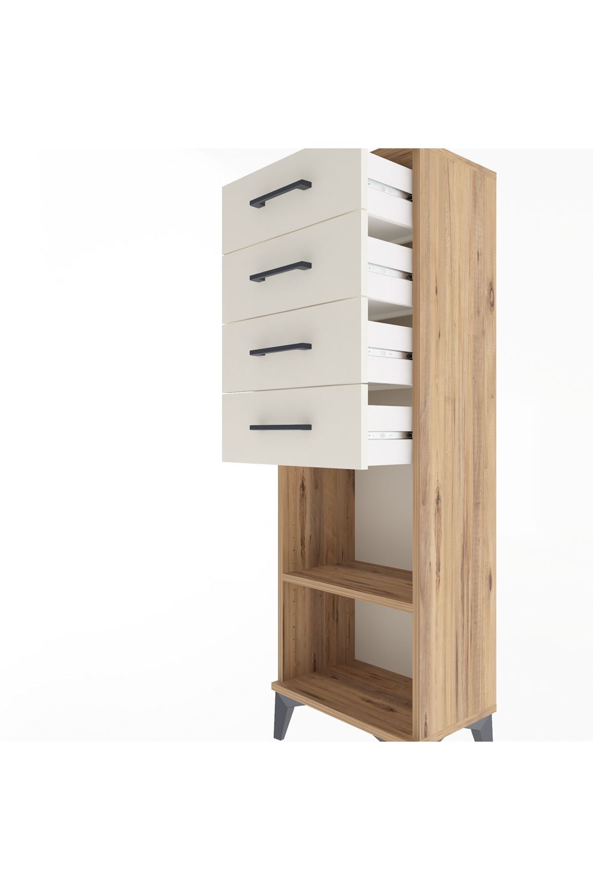 Arges Dolap Tek Raflı 4 Çekmeceli 44x30x134 - S16M073V7A