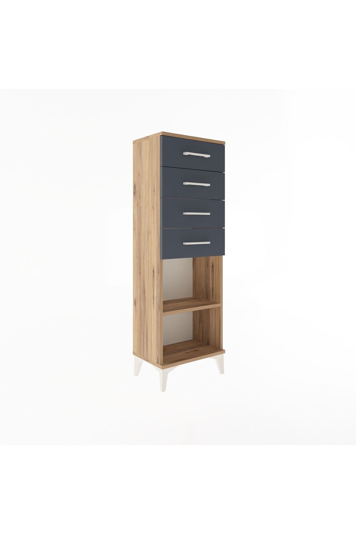 Arges Dolap Tek Raflı 4 Çekmeceli 44x30x134 - S16M073V8A