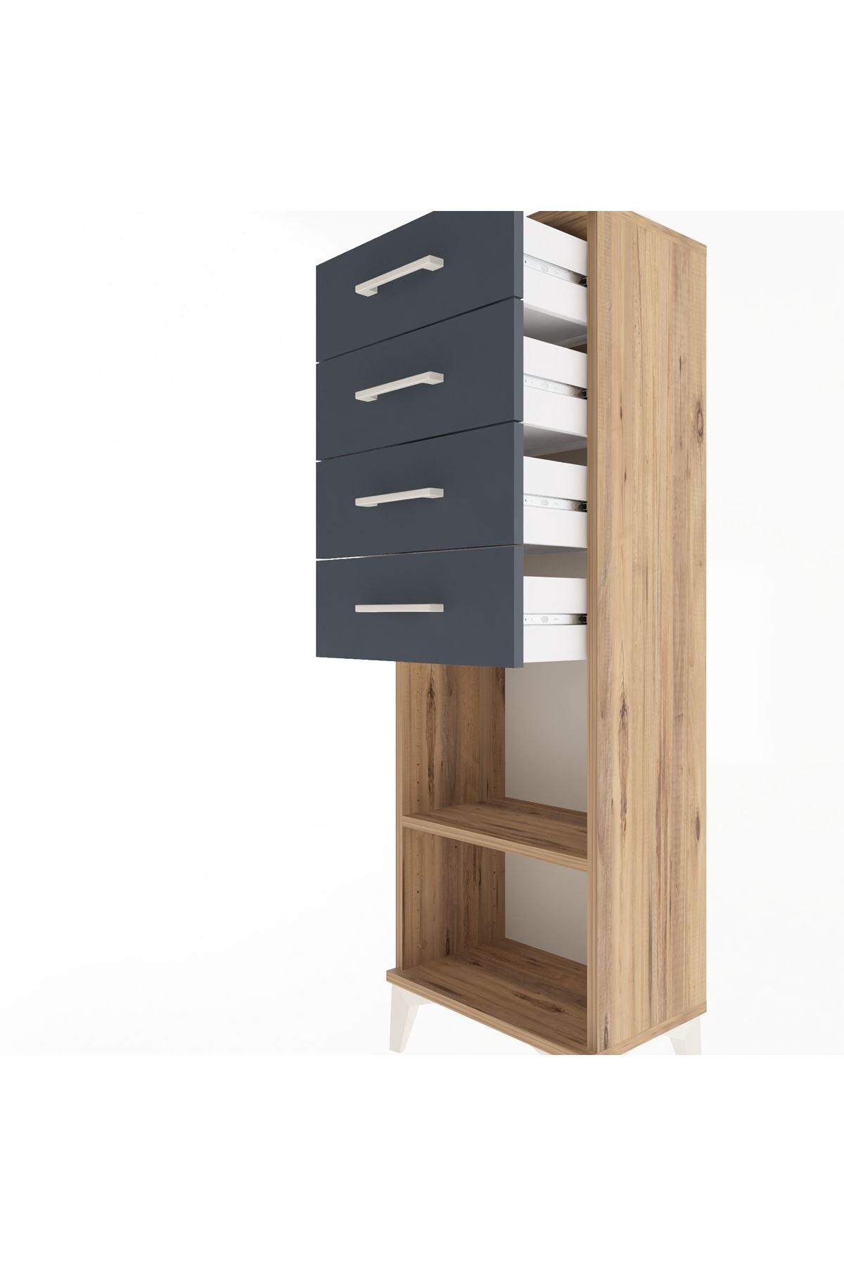 Arges Dolap Tek Raflı 4 Çekmeceli 44x30x134 - S16M073V8A
