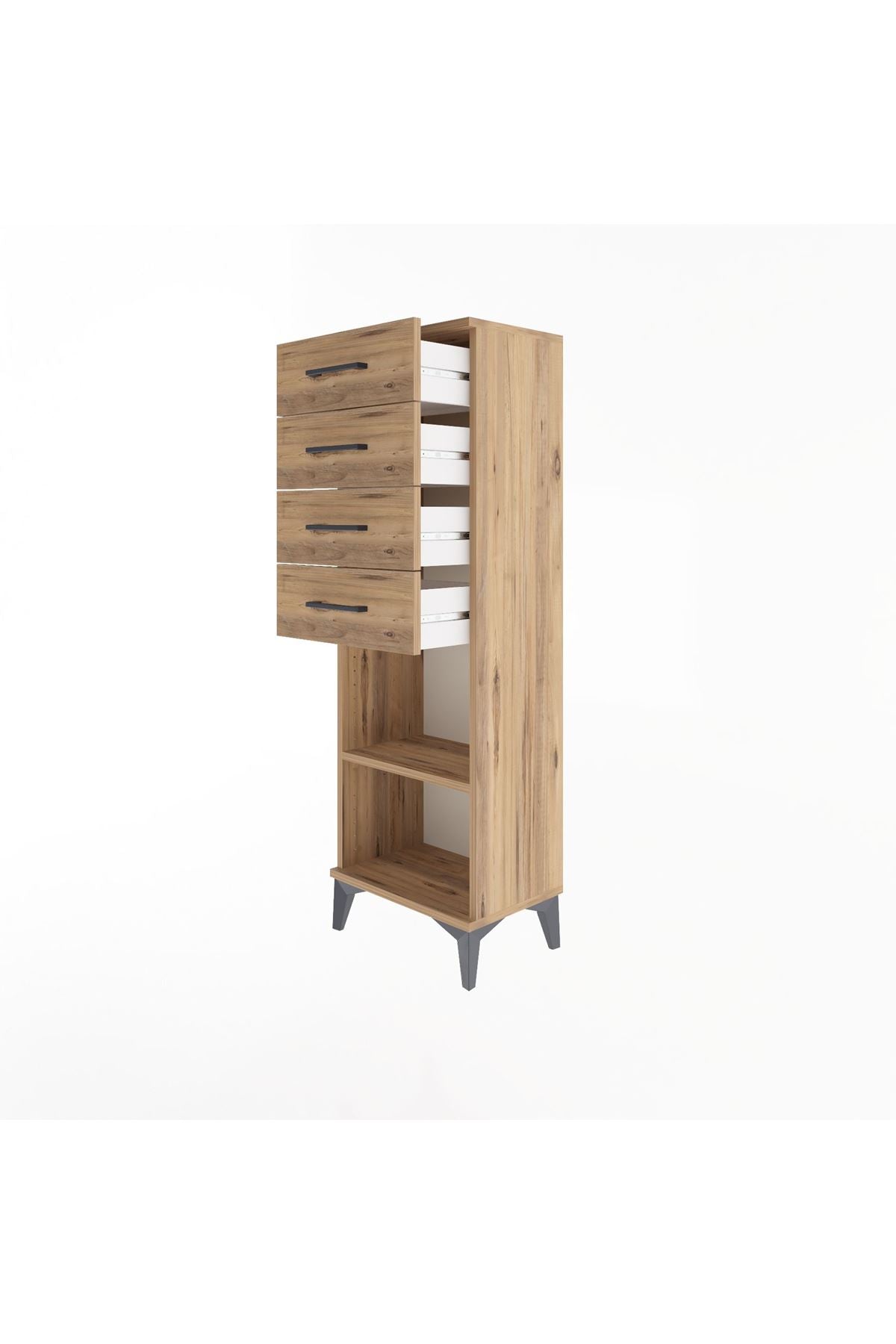 Arges Dolap Tek Raflı 4 Çekmeceli 44x30x134 - S16M073V9A