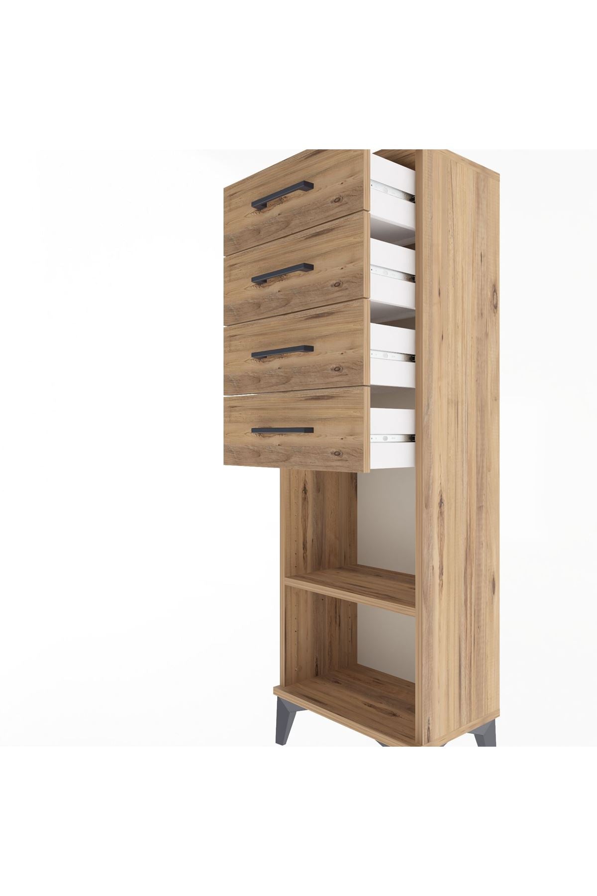 Arges Dolap Tek Raflı 4 Çekmeceli 44x30x134 - S16M073V9A