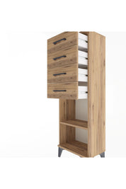 Arges Dolap Tek Raflı 4 Çekmeceli 44x30x134 - S16M073V9A